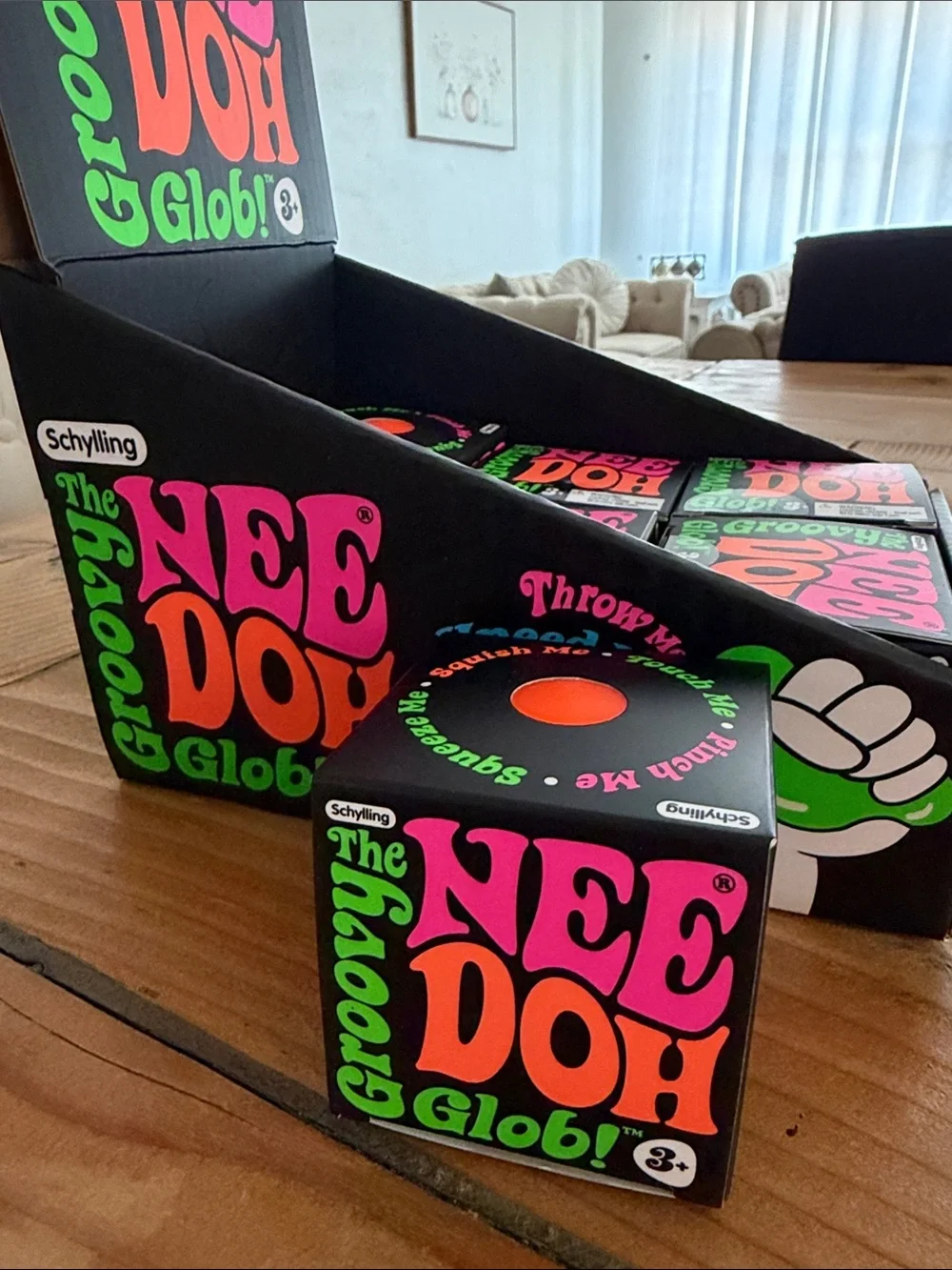 Schylling Nee Doh Groovy Globe Kids Stress Ball Toy - Orange Authentic